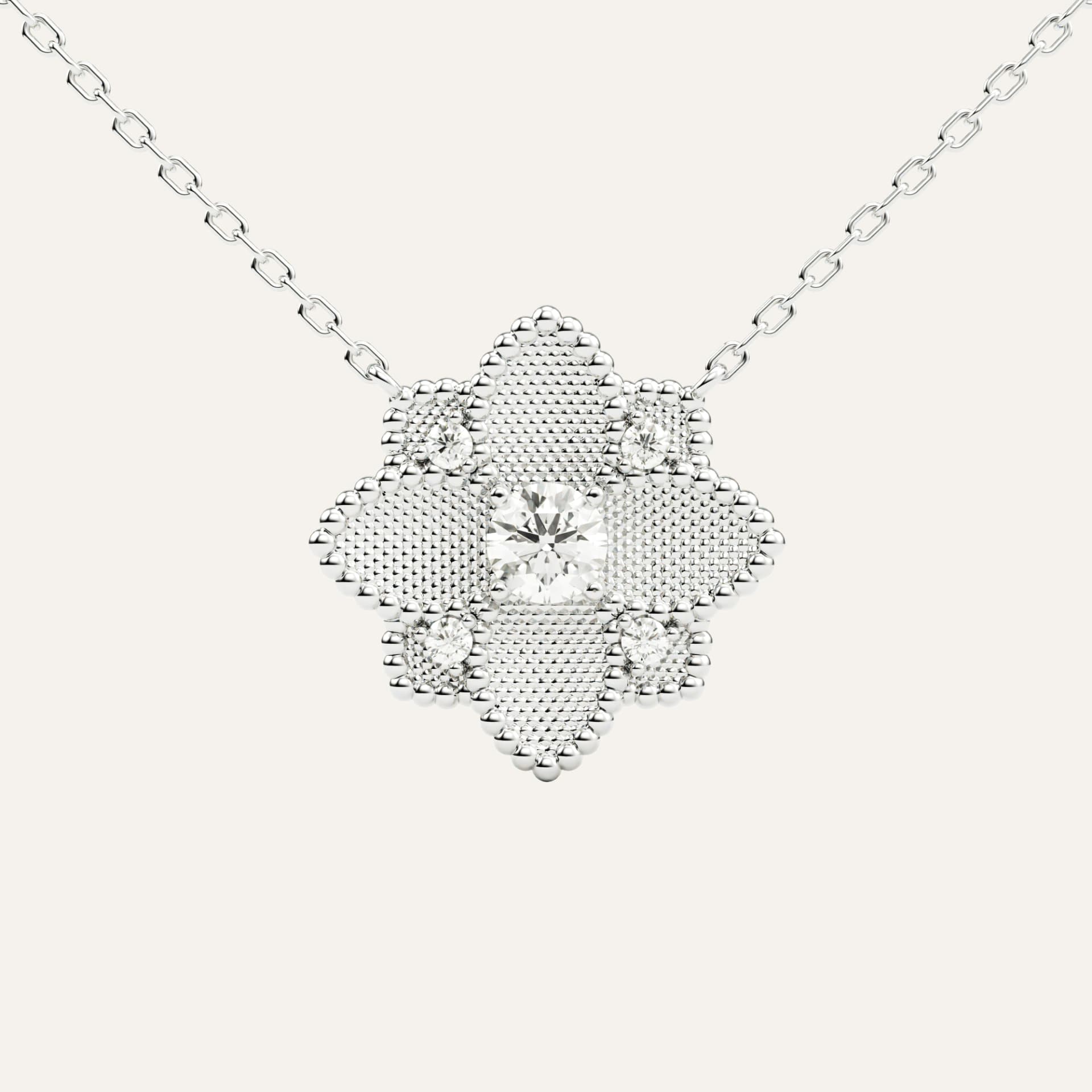 Hortensia Grande Necklace - White Gold