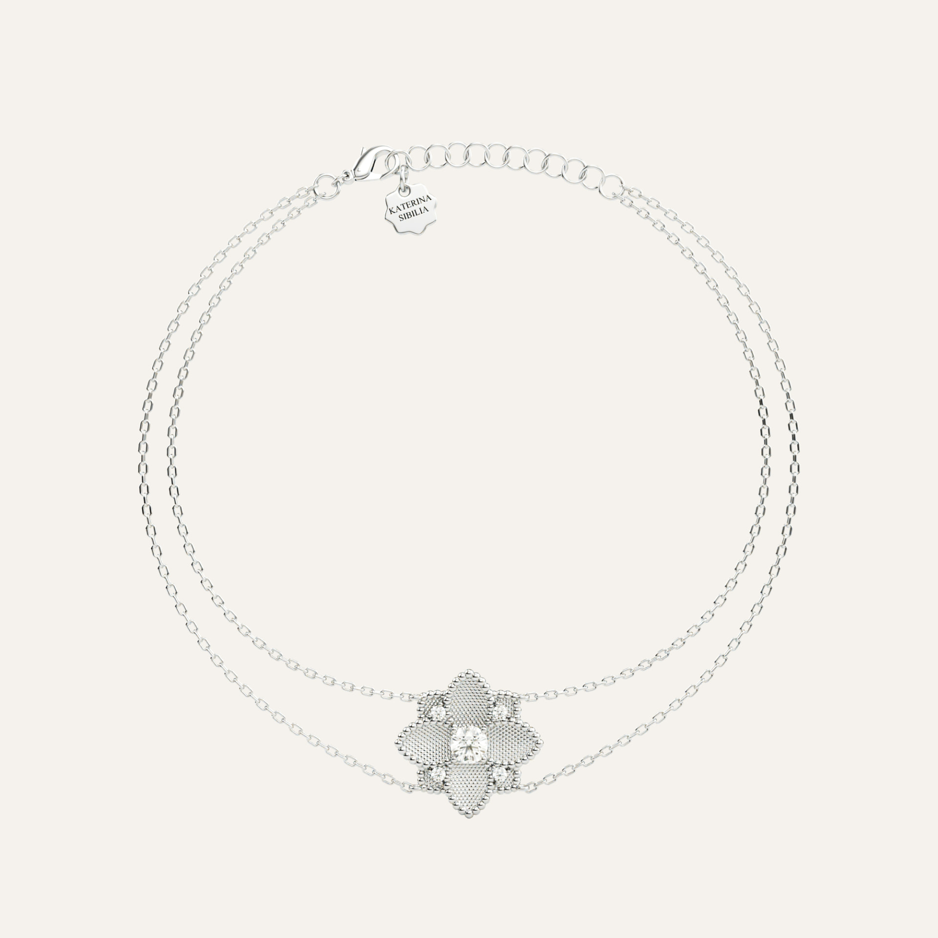 Hortensia Grande Bracelet - White Gold
