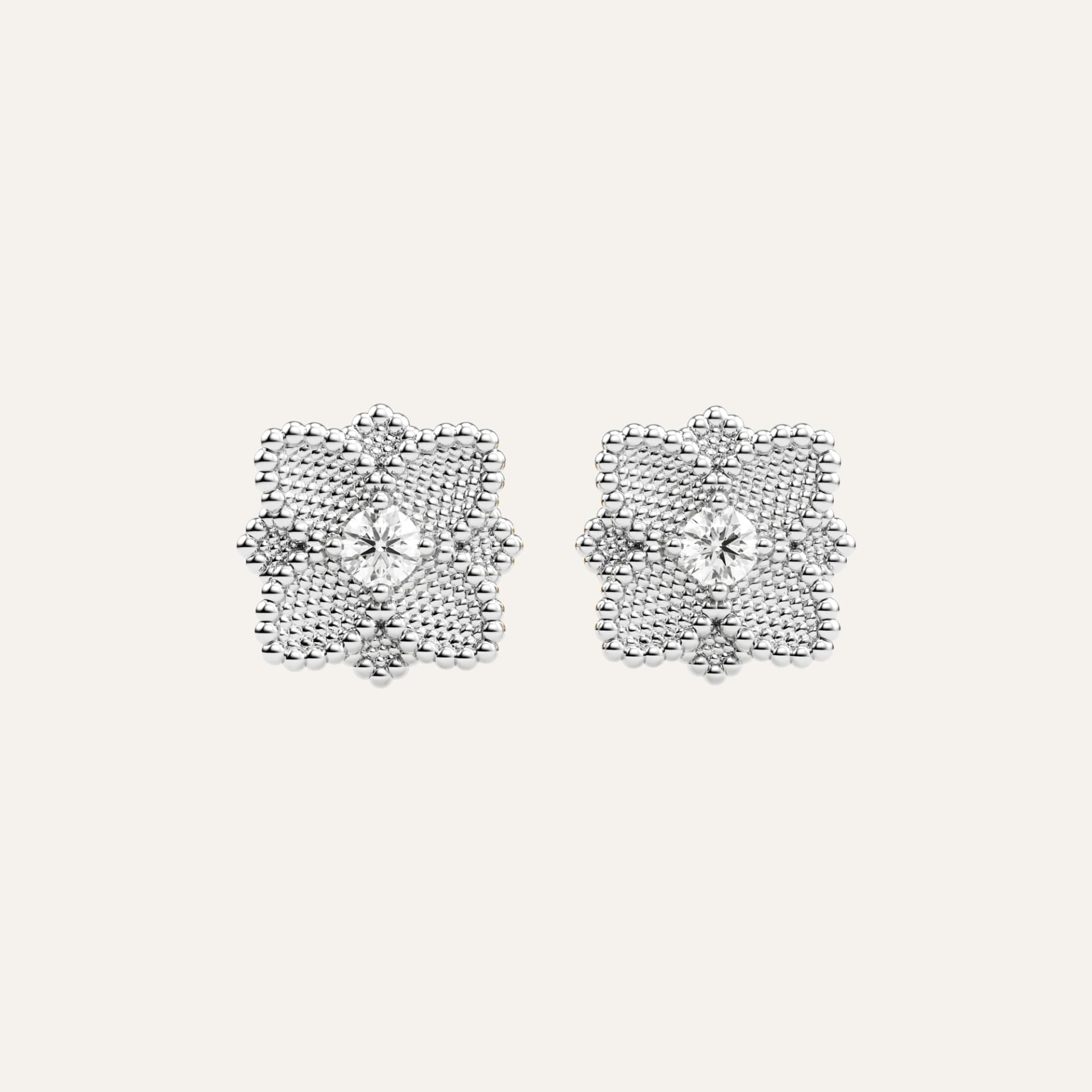 Hortensia Petite Earrings - White Gold