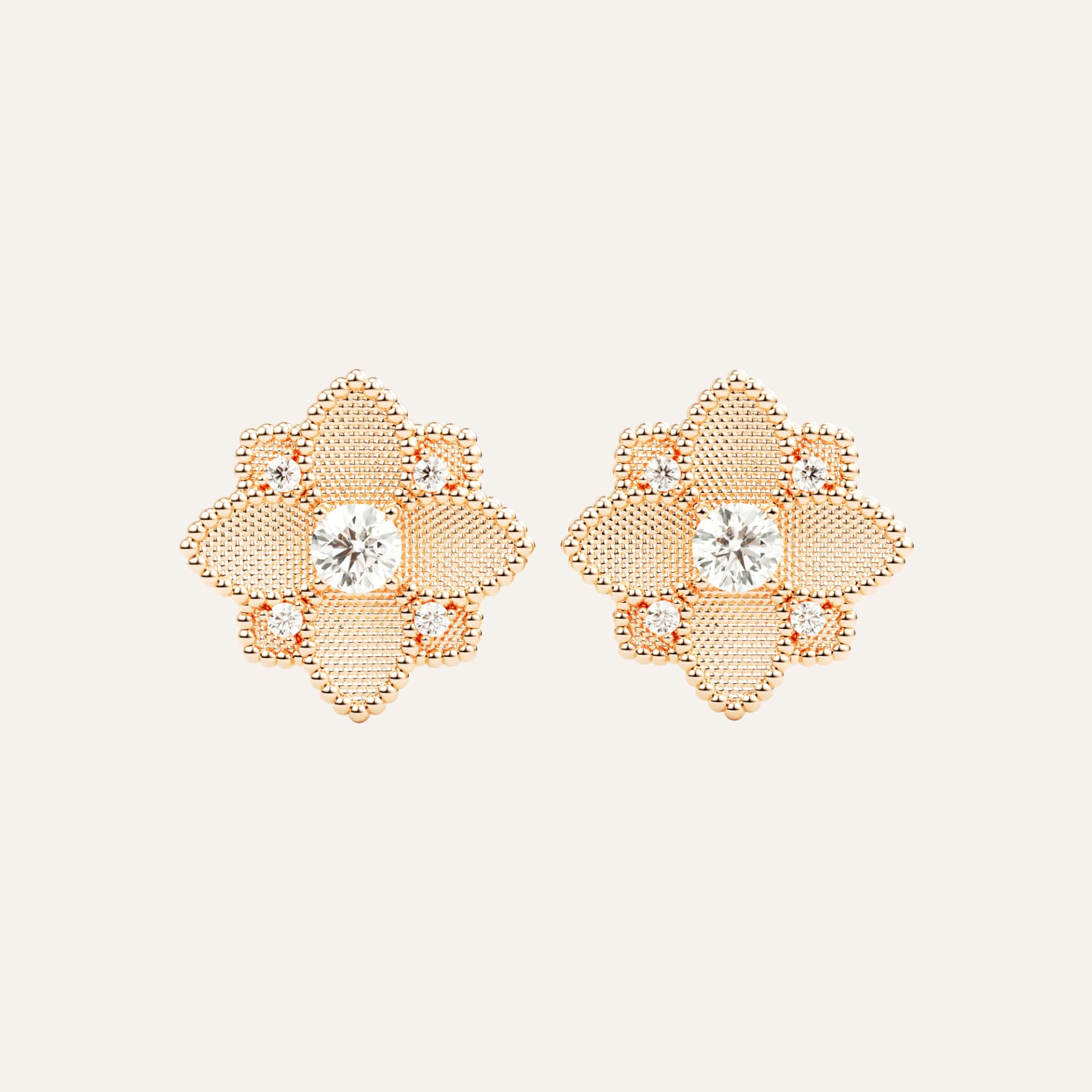Hortensia Grande Earrings - Rose Gold