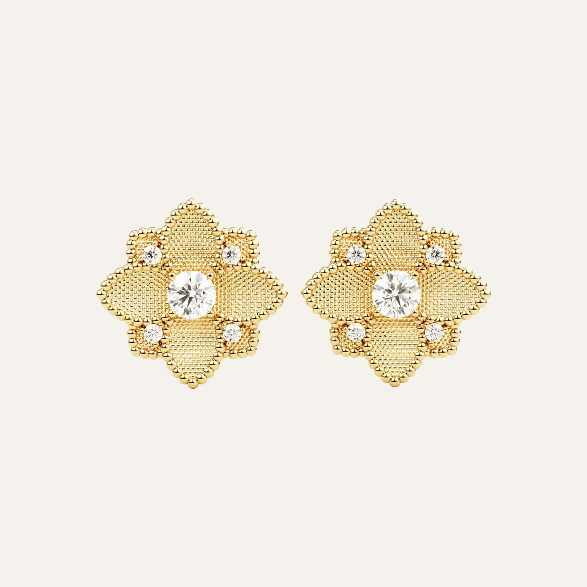 Hortensia Grande Earrings - Yellow Gold