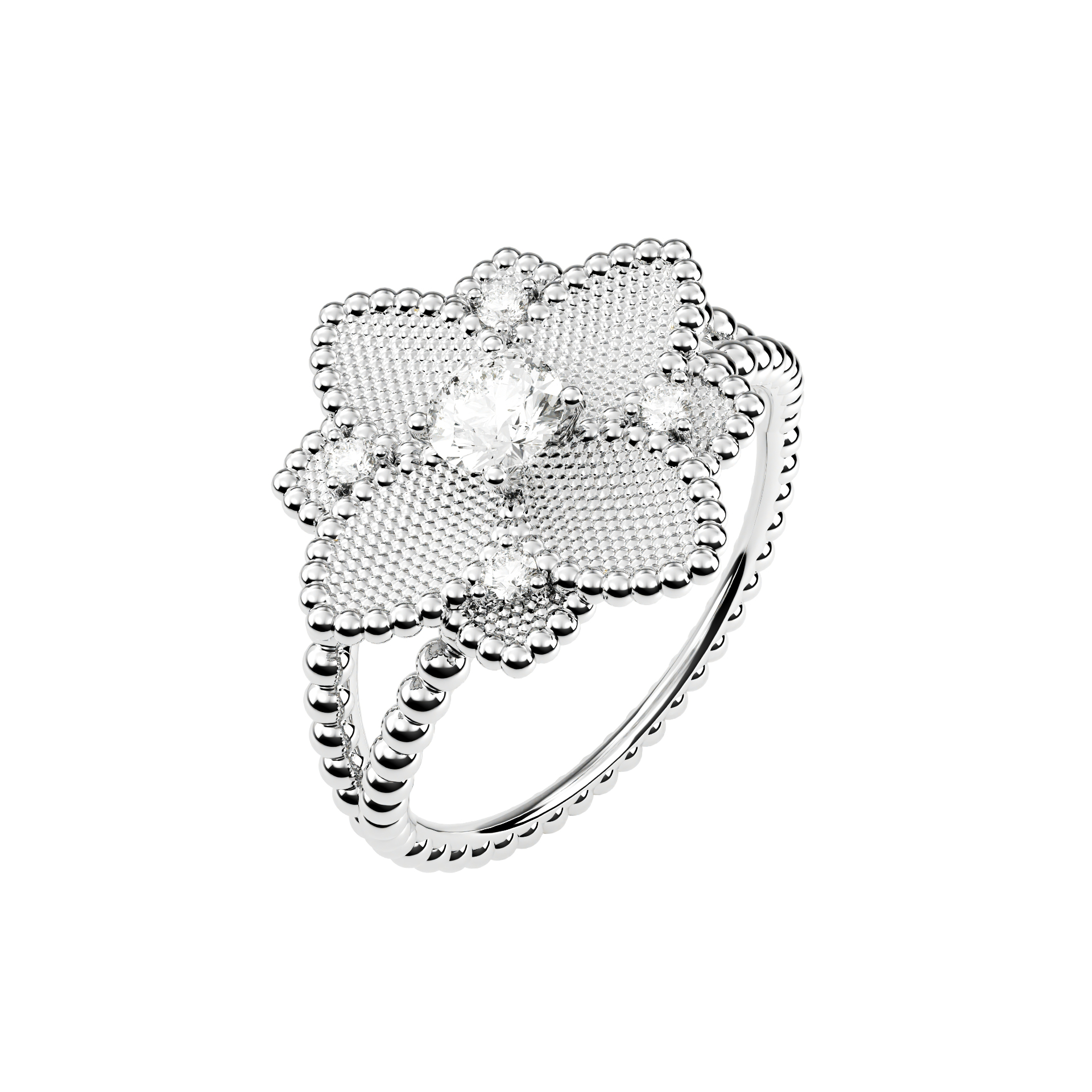 Hortensia Grande Ring - White Gold
